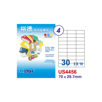 【Unistar 裕德】US4456-100入(多功能電腦標籤-30格)
