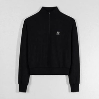 Sweater MLB NY MONOGRAM WHITE BLACK ZIP UP SWEATSHIRT 100% ORIGINAL Size XS