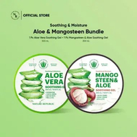 NATURE REPUBLIC [2 PCS] ALOE VERA + MANGOSTEEN ALOE Soothing & Moisture Gel 300ml