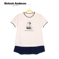 【Kinloch Anderson】輕甜印花燙鑽企鵝皇冠字母 假兩件式 圓領短袖上衣 棉T 金安德森女裝(粉)