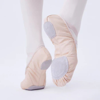 Leather Ballet Shoes Dance Slippers Waterproof Girls Split Suede Sole Dance Ballet Shoes Kids Durable Ballet Slippers