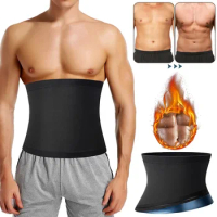 BurVogue Waist Trainer for Men Lower Belly Fat-Sauna Suit Sweat Belt Belly Trimmer Stomach Wraps Slimming Belt Plus Size