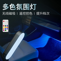 車內USB氣氛燈 氣氛燈 汽車LED氛圍燈閱讀燈無線遙控車內改裝腳底後備箱照明燈USB裝飾燈『wl3139』