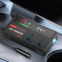Penyesuai Port Invertor, DC 12V / 24V Ke DC 220V, Penyongsang Kuasa Penukar 200W Kereta