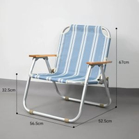 內地直送 - walkhike戶外露營折疊椅|鋁合金可攜式克米特椅|單人扶手靠背休閒椅（平行進口）