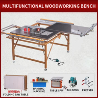 Multi-functional saw table push table saw dustless saw precision guide rail folding electric panel saw