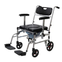Health Care Equipment Manual Wheelchair Disabled Toilet Commode Chair Waterproof Bath Chair