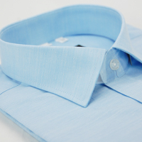 金安德森 藍色暗紋竹纖維窄版短袖襯衫