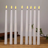 Black/White Led Candles with Flickering Flame,Battery Operated Flameless Halloween Grave Decor Votive Church Candles 1pc