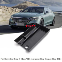 For Mercedes Benz E Class W214 V214 E200 E260 E300 2024 Car Central Control Armrest Box Storage Box Car Interior Accessories