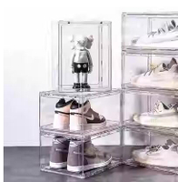 亚克力透明鞋盒AJ球鞋收纳展示盒磁吸正开抽屉式网红礼品塑料鞋墙 全館免運