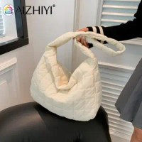 Women Quilting Padded Shoulder Bag Solid Tote Bag Large Handbag Crossbody Bag