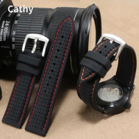 Rubber Watch Strap for Citizen Tissot Seiko Mido Casio Mountaineering Waterproof Silicone Watch Band Men 20 22 23 24mm Wristband