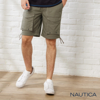 【NAUTICA】男裝立體雙口袋抽繩短褲(綠)