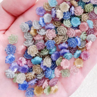 30Pcs Super Shiny 3D Acrylic Flower Nail Art Decorations Charm Glitter Powder Nail Accessories Supplies Materials Manicure Parts