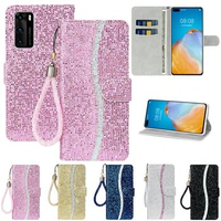 Wallet Glitter Flip Leather Case For Huawei P40 Lite P40 Pro P30 Lite P30 Pro P Smart Z 2019 Y5/Y6 2018 Y5/Y6 2019 Honor 7A 20S