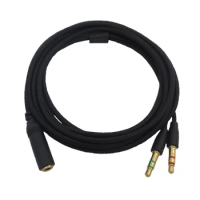 Replacement 3.5mm Universal 2 in 1 Gaming Headset Audio- Extend Cable For HyperX Cloud II/Alpha-/Cloud Flight/Core Headphone
