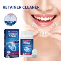 Jaysuing Denture Cleaning Tablets Oral Cleansing Care Fresh Breath Cleans Tartar and Stains Whitening Dentures