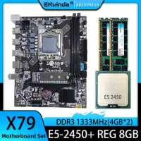 X79 LGA 1356 Motherboard Set Combo Xeon E5 2450 CPU 8cores 16threads 1pc X 8GB RAM DDR3 1333mhz ECC REG PC3 Kit Momory M.2 NVME