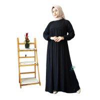Izma Maxi Busui Friendly Wanita Kekinian Gamis Hitam Terbaru 2025 Bahan Rayon Twill Katun Nyaman Bus