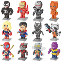 Hot Model Spider-Man Marvel Superhero Building Blocks Superman Thor Iron Man Classic Movie Figures Model Set Bricks Kid Toy Gift