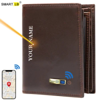Smart Bluetooth-compatible Wallet Anti-lost Genuine leather Mens Wallets card holder Wallet Finder Birthday Gifts For Dad