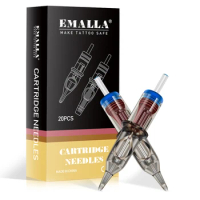 EMALLA 20Pcs Tattoo Cartridge Needle 5/7/9/11/14RS Permanent Eyebrow Lip Makeup Gray Cartridge Needles for Tattoo Machine Pen