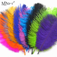 MNFT 20PCS Multiple Color Ostrich Hair Fly Tying Material White Black Olove Green Ginger Fly Fishing Streamer