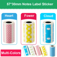 57*30mm Colorful Printer Paper Roll White thermal label sticker for Mini Photo Printer Peripage A6 A8 P1 P1 P2 Pooo