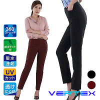 【VERTEX】 100%日本製-智慧快乾溫控美型鑽石褲-1件 (黑色/酒紅色)