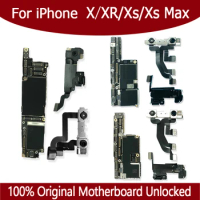 For iPhone X XR XS Max Motherboard With Face ID 64GB 128GB 256GB 512GB Logic board 100% Original Unlocked Mainboard