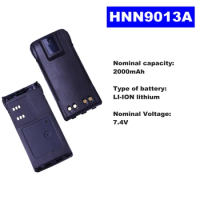 7.4V 2000mAh LI-ION Radio Battery HNN9013A For Motorola Walkie Talkie GP320/340/328/360/380 PTX760/960 PRO-5150 Two Way Radio