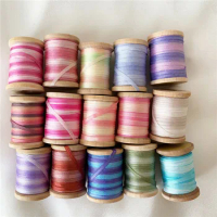 2mmX20mts Variegated 100% Pure Silk Embroidery Ribbon Thin Taffeta High Quality Silk Ribbon Handcraft