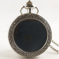50pcs/lot Vintage Carved Quartz Pocket Watch Flip Flop Watches Men Women Gift Watches Necklace Wholesale