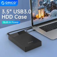 ORICO 3.5'' HDD/SSD Case with 12W 1A Built-in Power Protable Hard Drive Enclosure SATA to USB 3.0 Supply Support UASP Box