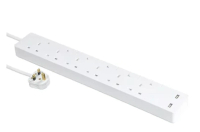 施耐德電器 Schneider Electric Schneider 13A 六位獨立開關安全插座 連兩位USB充電插座 (連3米線)  白色