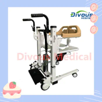 Hydraulic Pedal Adjust Health Medical Rehabilitation Patient Transfer Nursing Moving Commode Wheel Chair with lif