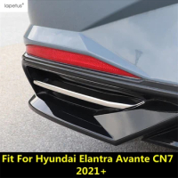 Rear Bumper Fog Lamp Light Eyebrow Decoration Cover Trim For Hyundai Elantra Avante CN7 2021 - 2023 Chrome Accessories Exterior