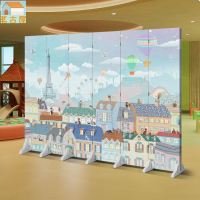 兒童臥室屏風隔斷 客廳可摺疊移動卡通家用遮擋屏風隔間 裝飾玄關現代簡約卡通可愛屏風板