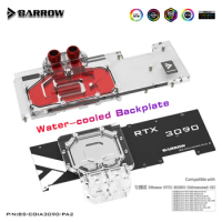 Barrow 3090 GPU Water Block For Colorful RTX 3080 Advanced OC Full Cover Water cooled Backplate Watercooler