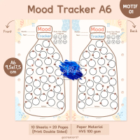 Gocreation17 Kertas Isi Binder Mood Tracker Planner Pelacak Suasana Hati Motif Premium A6 Notes Pape