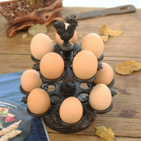 美式鄉村裝飾鑄鐵雙層雞蛋架雞蛋籃美妝蛋收納架子收納創意雞蛋托