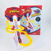 MAINAN ANAK TRACK SELUNCUR NAIK TANGGA PENGUIN SPIDERMAN HELLO KITTY