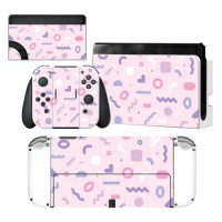 Symbol Cartoon Style Vinyl Decal Skin Sticker For Nintendo Switch OLED Console Protector Game Accessoriy NintendoSwitch OLED