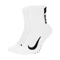 【NIKE 耐吉】襪子 Multiplier Running Ankle 白 中筒 長襪 兩雙入(SX7556-100)