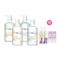 【LUX 麗仕】女大推薦 日本製髮的補給 胺基酸洗髮精/護髮乳450gx4入(絲蛋白/膠原蛋白/角蛋白/冰河水)