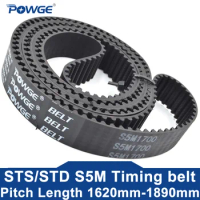 POWGE STD S5M Timing belt Lp=1620 1650 1680 1685 1690 1695 1700 1715 1750 1765 1770 1800 1830 1875 1880 1890 Width 10-30 Rubber