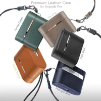 High Quality Leather Case for Apple AirPods 3 Earphone Charging Box Accessories with Hand Strap Headphone Bag for AirPods Pro