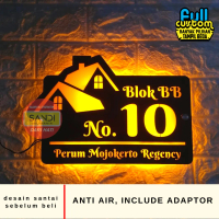 PAPAN NOMOR RUMAH LED ACRYLIC NOMER RUMAH LED NO RUMAH MENYALA TIPE S1