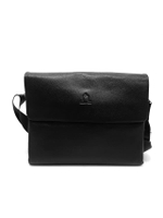 กระเป๋าสะพายผู้ชาย หนังแท้ ทรง messenger crossbody สีดำ